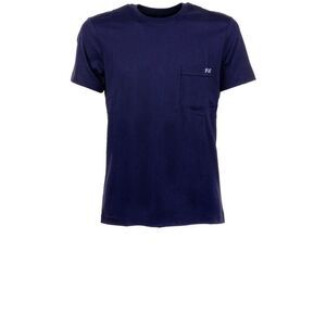 FAY Men's Classic Crew Neck T-Shirt with Chest Pocket Men BLUE T-Shirts